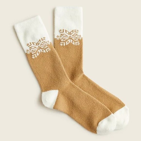 J. Crew Cozy Fairisle snowflake socks - Picture 1 of 4